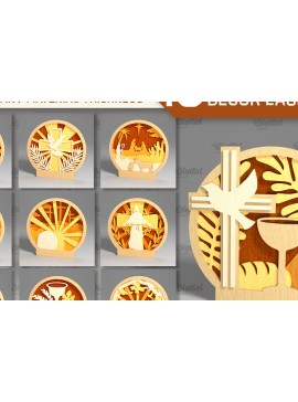 Intra απο ξύλο plywood 3mm-4mm πάχος Δέσμη κοπής με λέιζερ Christian Stand Decor Δίασταση 30x20 cm INTRAFABR-95661981