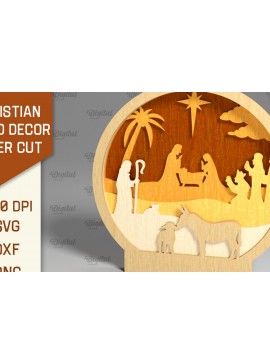 Σετ των 2 Intra απο ξύλο plywood 3mm-4mm πάχος Christian Stand Decor Cut  Δίασταση 30x20 cm INTRAFABR-95648347