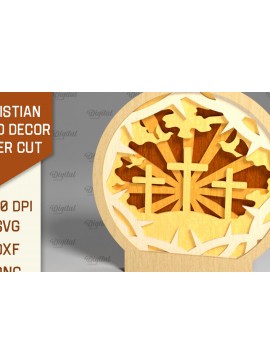 Σετ των 2 Intra απο ξύλο plywood 3mm-4mm πάχος Christian Stand Decor Cut  Δίασταση 30x20 cm INTRAFABR-95648251