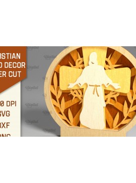 Σετ των 2 Intra απο ξύλο plywood 3mm-4mm πάχος Christian Stand Decor Cut  Δίασταση 30x20 cm INTRAFABR-95648322