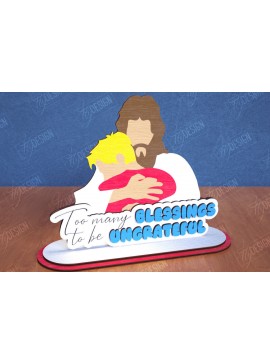 Σετ των 2 Intra απο ξύλο plywood 3mm-4mm πάχος Χριστιανική επιτραπέζια βάση |Χριστιανική επιγραφή Δίασταση 30x20 cm INTRAFABR-113924593