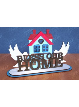 Σετ των 2 Intra απο ξύλο plywood 3mm-4mm πάχος Χριστιανική επιτραπέζια βάση |Χριστιανική επιγραφή Δίασταση 30x20 cm INTRAFABR-113924545