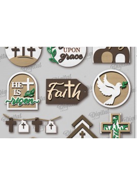 Σετ των 2 Intra απο ξύλο plywood 3mm-4mm πάχος διακοσμητικών δίσκων Christian Tiered Δίασταση 30x20 cm INTRAFABR-119971633