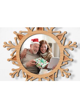 Σετ των 2 Intra απο ξύλο plywood 3mm-4mm πάχος Χριστουγεννιάτικη τρισδιάστατη κορνίζα φωτογραφιών Δίασταση 20x30 cm INTRAFABR-83068959