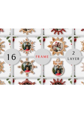 Intra απο ξύλο plywood 3mm-4mm πάχος Χριστουγεννιάτικη τρισδιάστατη κορνίζα φωτογραφιών Δίασταση 20x30 cm INTRAFABR-83068987