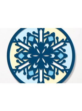 Σετ των 3 Intra απο ξύλο plywood 3mm-4mm πάχος Χριστουγεννιάτικο τρισδιάστατο Snowflake Δίασταση 8x8 cm INTRAFABR-77595812