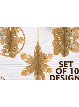 Σετ των 3 Intra απο ξύλο plywood 3mm-4mm πάχος ΧΡΙΣΤΟΥΓΕΝΝΙΑΤΙΚΑ 3D Snowflakes Cut  Δίασταση 4x4 cm INTRAFABR-20104986