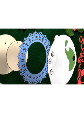 Σετ των 3 Intra απο ξύλο plywood 3mm-4mm πάχος Christmas Advent Calendar  Δίασταση 11x11 cm INTRAFABR-108097303