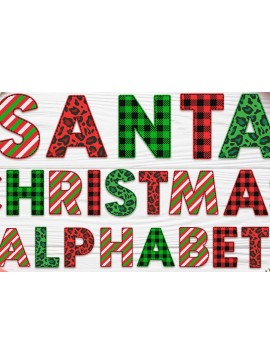 Σετ των 2 Intra απο ξύλο plywood 3mm-4mm πάχος Χριστουγεννιάτικο Alphabet Doodle Clipart Santa Δίασταση 20x30 cm INTRAFABR-81042149