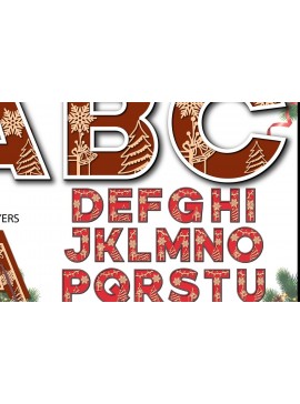 Σετ των 2 Intra απο ξύλο plywood 3mm-4mm πάχος Χριστουγεννιάτικου Αλφαβήτου /Χάρτινης κοπής Δίασταση 15x15 cm INTRAFABR-36863923