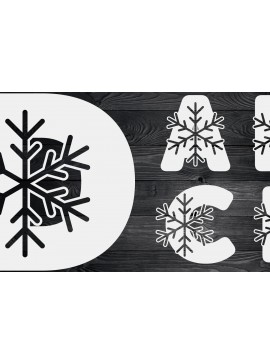 Σετ των 2 Intra απο ξύλο plywood 3mm-4mm πάχος Χριστουγεννιάτικο αλφάβητο Snowflake γράμματα Δίασταση 15x15 cm INTRAFABR-50283895