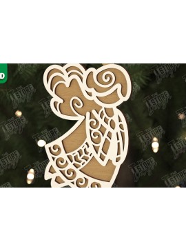 Σετ των 2 Intra απο ξύλο plywood 3mm-4mm πάχος Χριστουγεννιάτικος Άγγελος |Παιχνίδι Χριστουγεννιάτικου Δέντρου| CNC Δίασταση 15x15 cm INTRAFABR-106601823