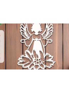 Σετ των 3 Intra απο ξύλο plywood 3mm-4mm πάχος Χριστουγεννιάτικη αγγέλου Δίασταση 8x8 cm INTRAFABR-108505007