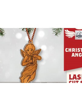 Σετ των 2 Intra απο ξύλο plywood 3mm-4mm πάχος Christmas Angel Cut  Δίασταση 15x15 cm INTRAFABR-109819686