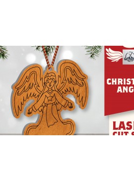 Σετ των 2 Intra απο ξύλο plywood 3mm-4mm πάχος Christmas Angel Cut  Δίασταση 15x15 cm INTRAFABR-109819807