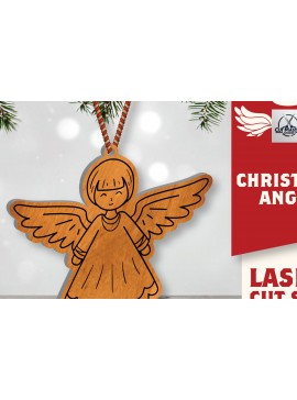 Σετ των 2 Intra απο ξύλο plywood 3mm-4mm πάχος Christmas Angel Cut  Δίασταση 15x15 cm INTRAFABR-109819827