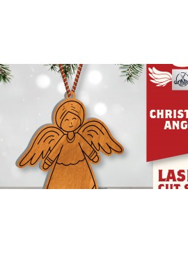 Σετ των 2 Intra απο ξύλο plywood 3mm-4mm πάχος Christmas Angel Cut  Δίασταση 15x15 cm INTRAFABR-109819918
