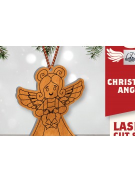 Σετ των 2 Intra απο ξύλο plywood 3mm-4mm πάχος Christmas Angel Cut  Δίασταση 15x15 cm INTRAFABR-109820023