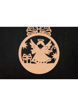 Σετ των 3 Intra απο ξύλο plywood 3mm-4mm πάχος Χριστουγεννιάτικο στολίδι αγγέλου Δίασταση 8x8 cm INTRAFABR-110388261