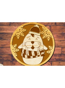 Σετ των 3 Intra απο ξύλο plywood 3mm-4mm πάχος Χριστουγεννιάτικο Ζώο Στολίδι, Miltilayer F Δίασταση 4x4 cm INTRAFABR-83728079