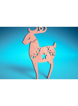 Σετ των 3 Intra απο ξύλο plywood 3mm-4mm πάχος Χριστουγεννιάτικα στολίδια ζώων με Δίασταση 8x8 cm INTRAFABR-72173455