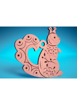 Σετ των 3 Intra απο ξύλο plywood 3mm-4mm πάχος Χριστουγεννιάτικα στολίδια ζώων με Δίασταση 8x8 cm INTRAFABR-75474605