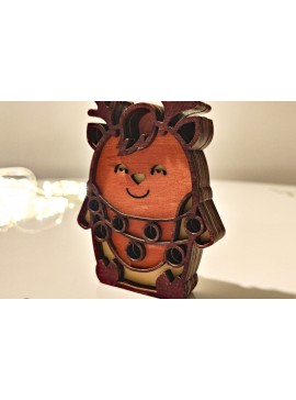 Σετ των 3 Intra απο ξύλο plywood 3mm-4mm πάχος Χριστουγεννιάτικο Ζώων, Διακοσμητικό Δίασταση 3x5 cm INTRAFABR-83907774