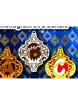 Σετ των 2 Intra απο ξύλο plywood 3mm-4mm πάχος χριστουγεννιάτικου Arabesque Monogram Δίασταση 15x15 cm INTRAFABR-85757414