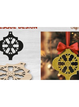 Σετ των 3 Intra απο ξύλο plywood 3mm-4mm πάχος Χριστουγεννιάτικο αραβικό στολίδι Δίασταση 4x4 cm INTRAFABR-82943981