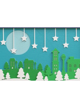 Σετ των 2 Intra απο ξύλο plywood 3mm-4mm πάχος Χριστουγεννιάτικο φόντο 3D Πολυεπίπεδο Δίασταση 40x40 cm INTRAFABR-76543210