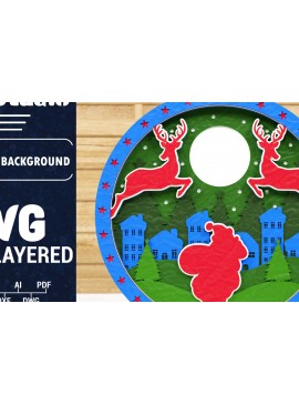 Σετ των 3 Intra απο ξύλο plywood 3mm-4mm πάχος Χριστουγεννιάτικο φόντο κοπής με λέιζερ Δίασταση 1500x1500 cm INTRAFABR-79297557