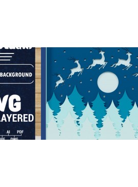 Σετ των 2 Intra απο ξύλο plywood 3mm-4mm πάχος Χριστουγεννιάτικο φόντο κοπής με λέιζερ Δίασταση 1500x1500 cm INTRAFABR-76706428