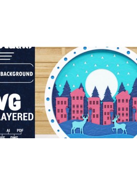 Σετ των 2 Intra απο ξύλο plywood 3mm-4mm πάχος Χριστουγεννιάτικο φόντο κοπής με λέιζερ Δίασταση 1500x1500 cm INTRAFABR-79242180