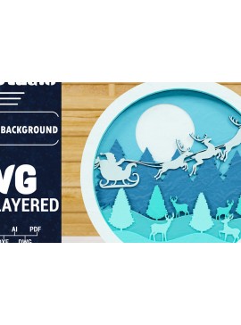 Σετ των 2 Intra απο ξύλο plywood 3mm-4mm πάχος Χριστουγεννιάτικο φόντο κοπής με λέιζερ Δίασταση 1500x1500 cm INTRAFABR-79242194