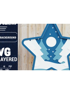 Σετ των 2 Intra απο ξύλο plywood 3mm-4mm πάχος Χριστουγεννιάτικο φόντο με  Papercut Δίασταση 1500x1500 cm INTRAFABR-85426681