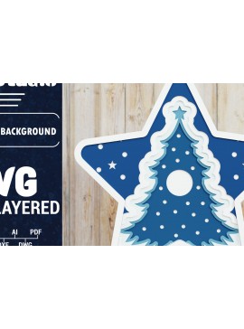 Σετ των 2 Intra απο ξύλο plywood 3mm-4mm πάχος Χριστουγεννιάτικο φόντο με  Papercut Δίασταση 1500x1500 cm INTRAFABR-85426684