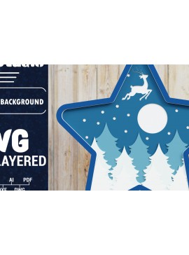 Σετ των 2 Intra απο ξύλο plywood 3mm-4mm πάχος Χριστουγεννιάτικο φόντο με  Papercut Δίασταση 1500x1500 cm INTRAFABR-85426686