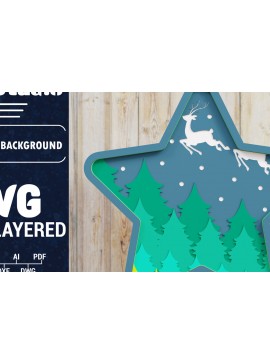 Σετ των 2 Intra απο ξύλο plywood 3mm-4mm πάχος Χριστουγεννιάτικο φόντο με  Papercut Δίασταση 1500x1500 cm INTRAFABR-85426692