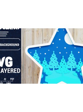 Σετ των 3 Intra απο ξύλο plywood 3mm-4mm πάχος Χριστουγεννιάτικο φόντο με  Papercut Δίασταση 1500x1500 cm INTRAFABR-85426695