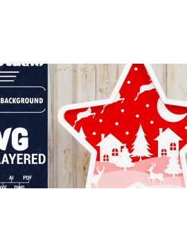 Σετ των 2 Intra απο ξύλο plywood 3mm-4mm πάχος Χριστουγεννιάτικο φόντο με  Papercut Δίασταση 1500x1500 cm INTRAFABR-85426707