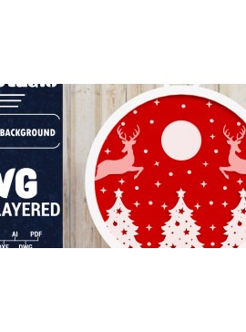 Σετ των 2 Intra απο ξύλο plywood 3mm-4mm πάχος Χριστουγεννιάτικο φόντο με  Papercut Δίασταση 1500x1500 cm INTRAFABR-85074986