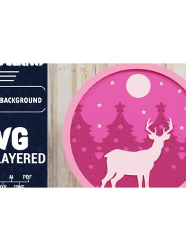 Σετ των 2 Intra απο ξύλο plywood 3mm-4mm πάχος Χριστουγεννιάτικο φόντο με  Papercut Δίασταση 1500x1500 cm INTRAFABR-85074992