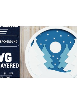 Σετ των 2 Intra απο ξύλο plywood 3mm-4mm πάχος Χριστουγεννιάτικο φόντο με  Papercut Δίασταση 1500x1500 cm INTRAFABR-85075001