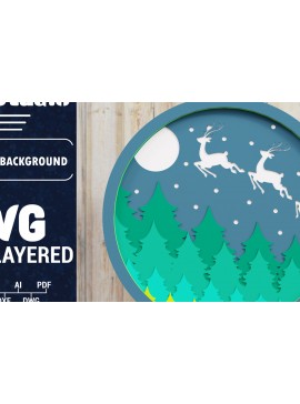 Σετ των 3 Intra απο ξύλο plywood 3mm-4mm πάχος Χριστουγεννιάτικο φόντο με  Papercut Δίασταση 1500x1500 cm INTRAFABR-85075015