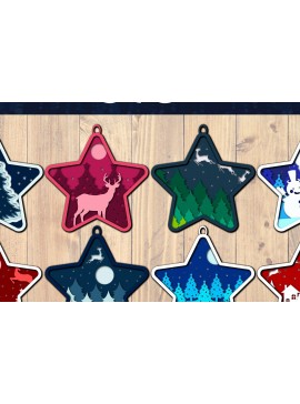 Σετ των 2 Intra απο ξύλο plywood 3mm-4mm πάχος Χριστουγεννιάτικο φόντο κοπής με λέιζερ χαρτί κοπής Β Δίασταση 1500x1500 cm INTRAFABR-85474821