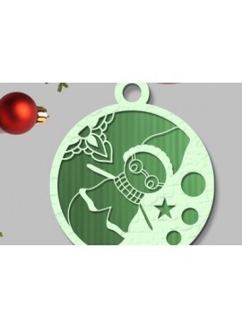 Σετ των 2 Intra απο ξύλο plywood 3mm-4mm πάχος Χριστουγεννιάτικη μπάλα 3D Design Δίασταση 15x15 cm INTRAFABR-73432237