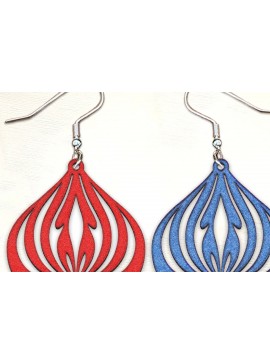 Σετ των 3 Intra απο ξύλο plywood 3mm-4mm πάχος Χριστουγεννιάτικα σκουλαρίκια με μπάλα με λέιζερ. Δίασταση 4x4 cm INTRAFABR-125441365