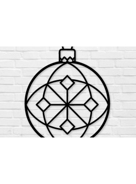 Intra απο ξύλο plywood 3mm-4mm πάχος κοπής με λέιζερ Χριστουγεννιάτικη μπάλα , Δίασταση 40x40 cm INTRAFABR-100559651