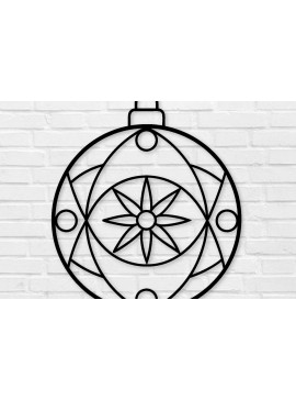 Intra απο ξύλο plywood 3mm-4mm πάχος κοπής με λέιζερ Χριστουγεννιάτικη μπάλα , Δίασταση 40x40 cm INTRAFABR-100561715