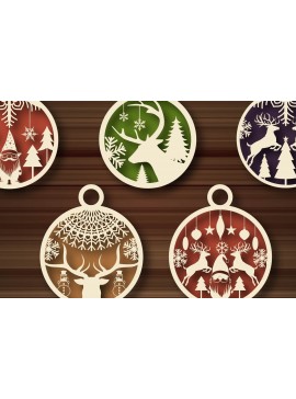 Intra απο ξύλο plywood 3mm-4mm πάχος κοπής με λέιζερ Χριστουγεννιάτικη μπάλα Δίασταση 20x30 cm INTRAFABR-110272755